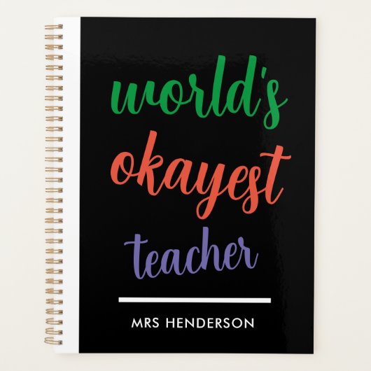 Lieve grappige waardering voor leraren planner (Voorkant)