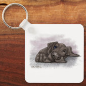 Lieve Great Dane Cartoon Sleutelhanger (Voorkant)