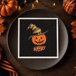 Lieve Griezelige Pompoen Heksenhoed Halloween Servet