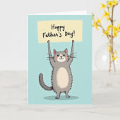 Lieve Grijze Kattenvader Kaart (Gele Bloem)