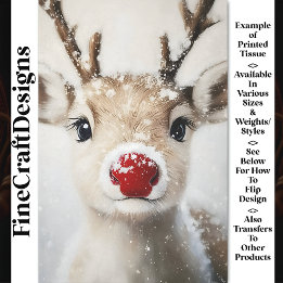 Lieve Gril Rudolf Rendier In Sneeuw BW7 Decoupage Tissuepapier