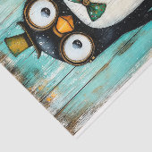 Lieve Gril Stoomtech Pinguïn Met Hoed BR9 Decoupag Tissuepapier (Detail)
