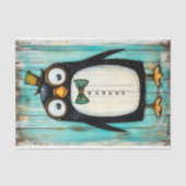 Lieve Gril Stoomtech Pinguïn Met Hoed BR9 Decoupag Tissuepapier (Voorkant)