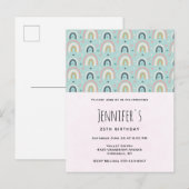 Lieve Griljige Regenboog Patroon Verjaardag Uitnodiging Briefkaart (Voorkant / Achterkant)