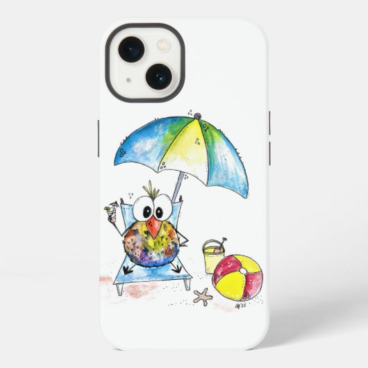 Lieve Griljige Vogel op het Strand iPhone Hoesje (Achterkant)