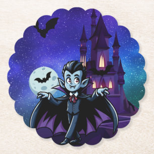 Lieve, grillige Halloween vampier Kartonnen Onderzetters