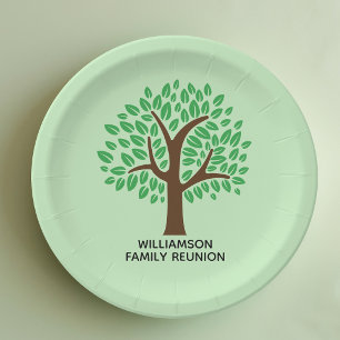 Lieve groene boom aangepaste familiereünie-feestje papieren bordje