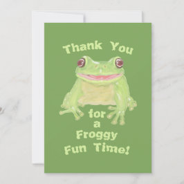 Lieve Groene Boomkikker - kinderverjaardagsfeestje Bedankkaart