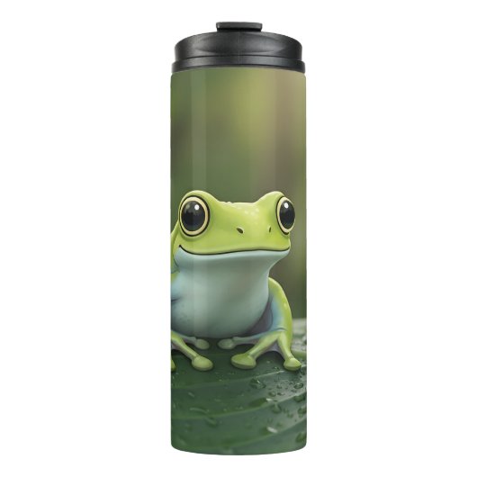 Lieve Groene Boomkikker op Blad Thermosbeker (Voorkant)