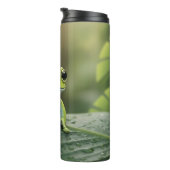 Lieve Groene Boomkikker op Blad Thermosbeker (Geroteerd rechts)