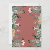 Lieve groene botanische bomen bloemendiner ter voo kaart (Achterkant)