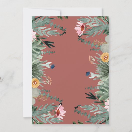 Lieve groene botanische bomen bloemendiner ter voo kaart (Achterkant)