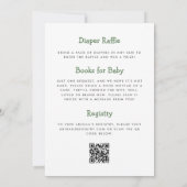 Lieve Groene Dinosaur QR Code Jongens Baby Shower Kaart (Achterkant)