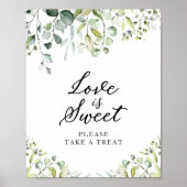 Lieve groene eucalyptus Liefde is zoete bord Poster (Voorkant)