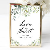 Lieve groene eucalyptus Liefde is zoete bord Poster