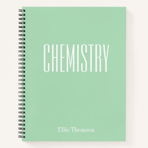 Lieve Groene Gepersonaliseerde Schoolvak Chemie Notitieboek