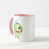 Lieve Groene Karakter Illustratie Mok (Voorkant links)