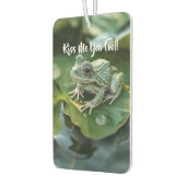 Lieve groene kikker op waterlelieblad in vijver luchtverfrisser (Links)