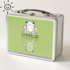 Lieve Groene Kikker Reflectie Doodle Aangepaste Na