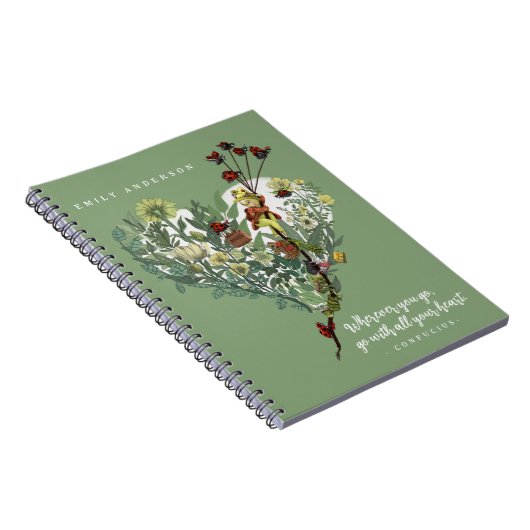 Lieve Groene Lieveheersbeestje Inspirerende Avontu Notitieboek (Rechterzijde)