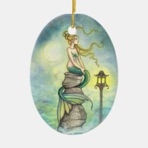 Lieve Groene Meermin door Molly Harrison Keramisch Ornament