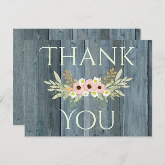 Lieve Groene Rustic Dank u Briefkaart (Voorkant / Achterkant)