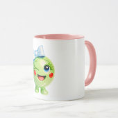 Lieve Groene Smiley Illustratie Mok (Voorkant rechts)