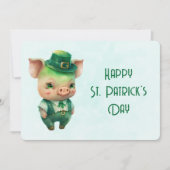 Lieve groene St. Patrick's Day-varken Feestdagenkaart (Voorkant)