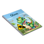 Lieve Groene Trex Dinosaur Persoonlijk Notitieboek (Rechterzijde)