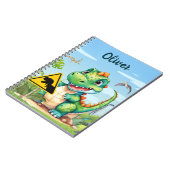 Lieve Groene Trex Dinosaur Persoonlijk Notitieboek (Linkerzijde)