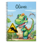 Lieve Groene Trex Dinosaur Persoonlijk Notitieboek (Voorkant)