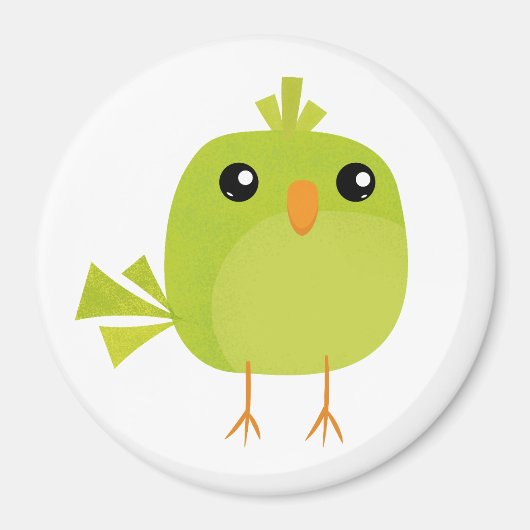 Lieve Groene Vogel Cartoon Magneet (Voorkant)