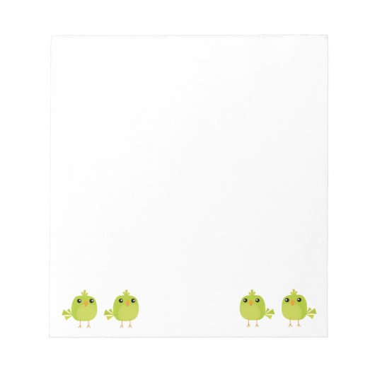 Lieve Groene Vogel Cartoon Notitieblok (Voorkant)
