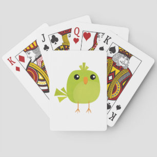 Lieve Groene Vogel Cartoon Pokerkaarten