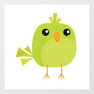 Lieve Groene Vogel Cartoon Raamsticker