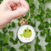Lieve Groene Vogel Cartoon Sleutelhanger (Hand)