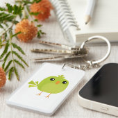 Lieve Groene Vogel Cartoon Sleutelhanger (Voorkant Rechts)