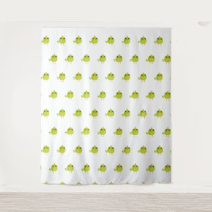 Lieve Groene Vogel Cartoon Wandkleed
