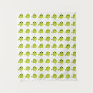 Lieve Groene Vogel Cartoon Wandkleed