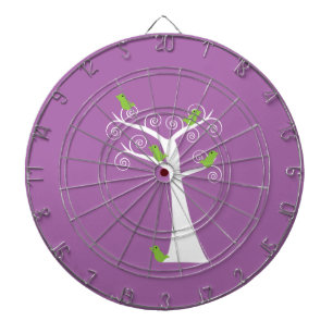 Lieve Groene Vogels Fantasievolle Natuur Design Dartbord