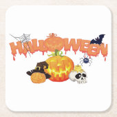 Lieve Halloween decoraties Kartonnen Onderzetters (Voorkant)