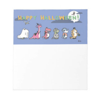 Lieve Halloween-dinosaurusnotitieblok Notitieblok