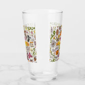 Lieve Halloween Doodle Patroon Glas (Links)