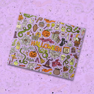 Lieve Halloween Doodle Patroon Legpuzzel