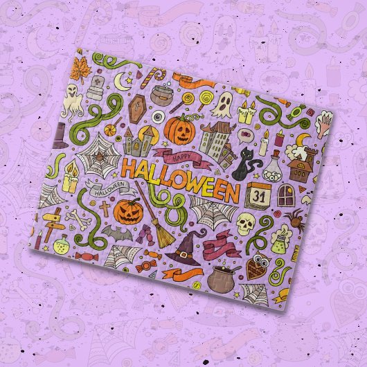 Lieve Halloween Doodle Patroon Legpuzzel