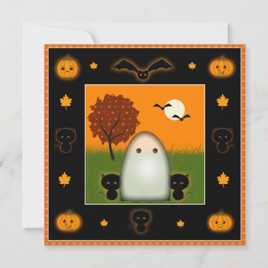 Lieve Halloween-feestuitnodigingen Kaart (Voorkant)