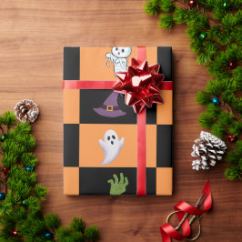 Lieve Halloween-figurenpatroon Cadeaupapier