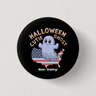 Lieve Halloween Geest Amerikaanse Vlag Kawaii Grie Ronde Button 3,2 Cm