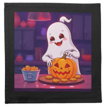 Lieve Halloween Geest die Koekjes bakt met Pompoen