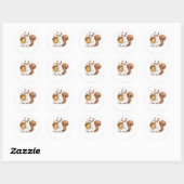Lieve Halloween Geest Eekhoorn Op Maat Gemaakte Fa Ronde Sticker (Vel)